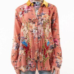 ARATTA SILENT JOURNEY GARDENIA EMBROIDERED SHIRT